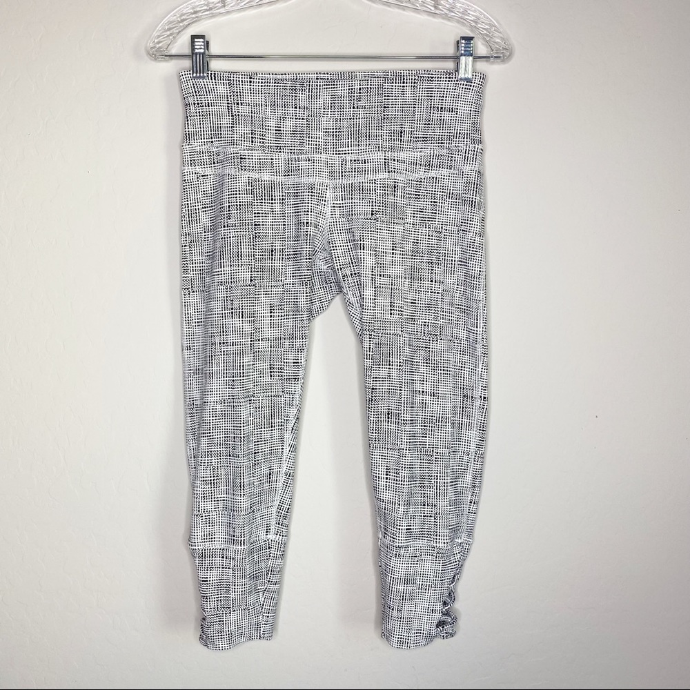 Prana Crop Leggings Black White Check Size S